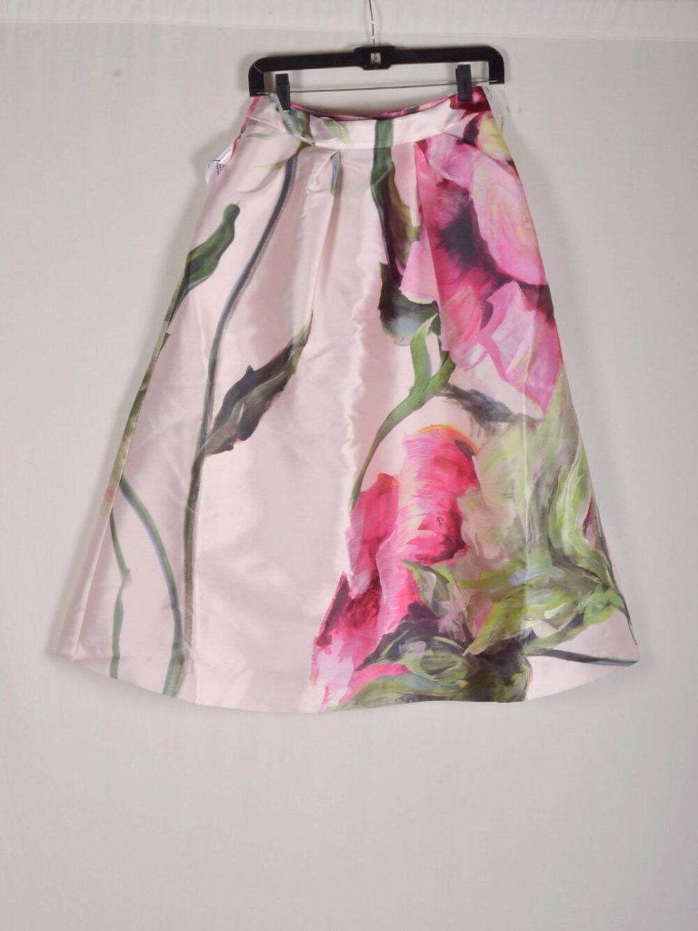 Kay Unger Elise Floral Tea Length Satin Skirt - Picture 5 of 6
